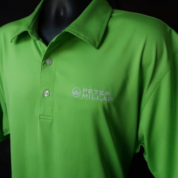 Peter Millar Green Performance Stretch Polo (L) ⛳️ - Picture 2 of 5